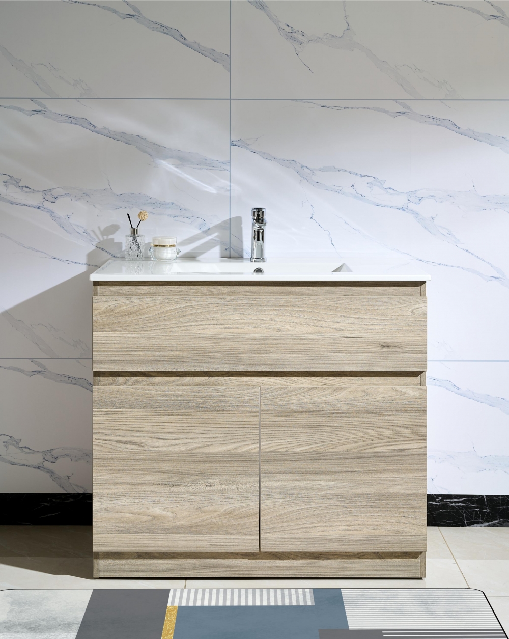 Oak Grey Free Standing 900mm Vanity with Single Basin