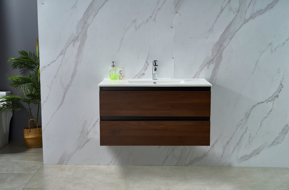 Walnut Wall Hung 900W*460D*500H Vanity with Single Basin