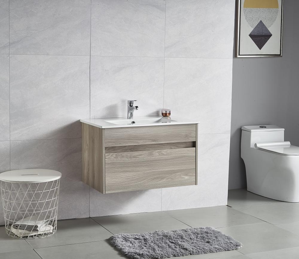 Oak Grey Wall Hung 750mm Vanity with Single Basin