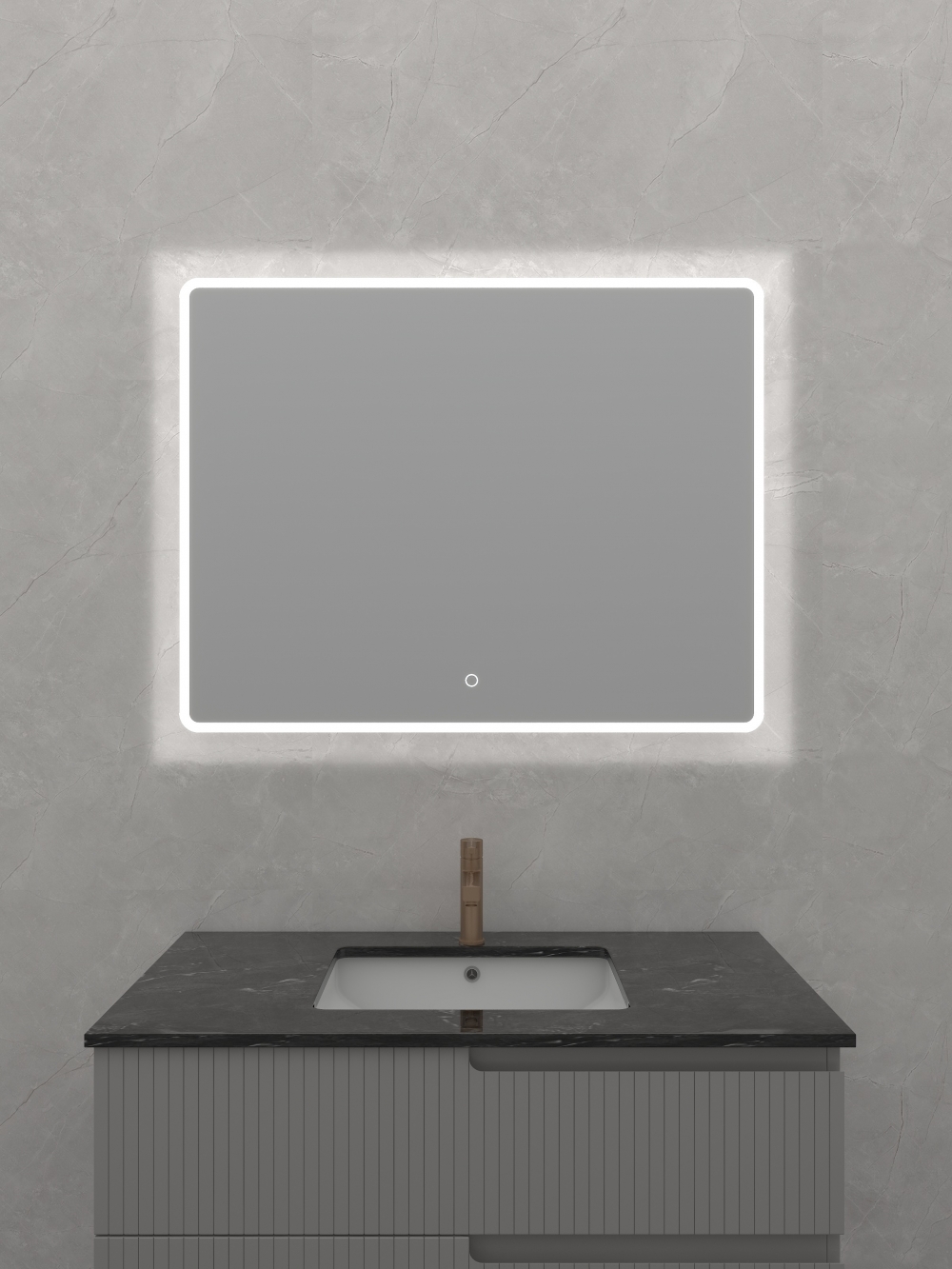 900*700mm Framed Square LED Mirror