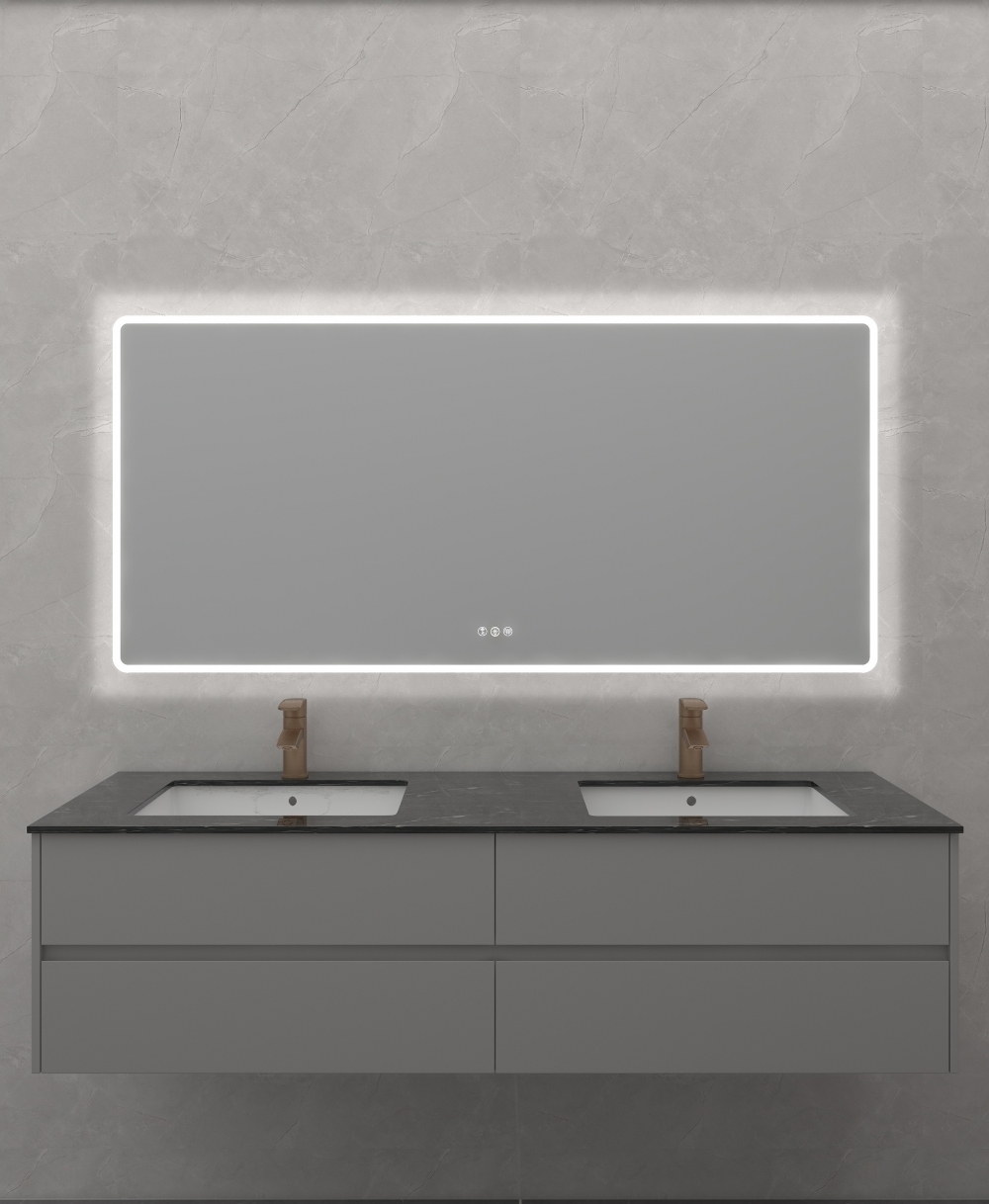 1500*800mm Sensor+Bluetooth Framed LED Mirror