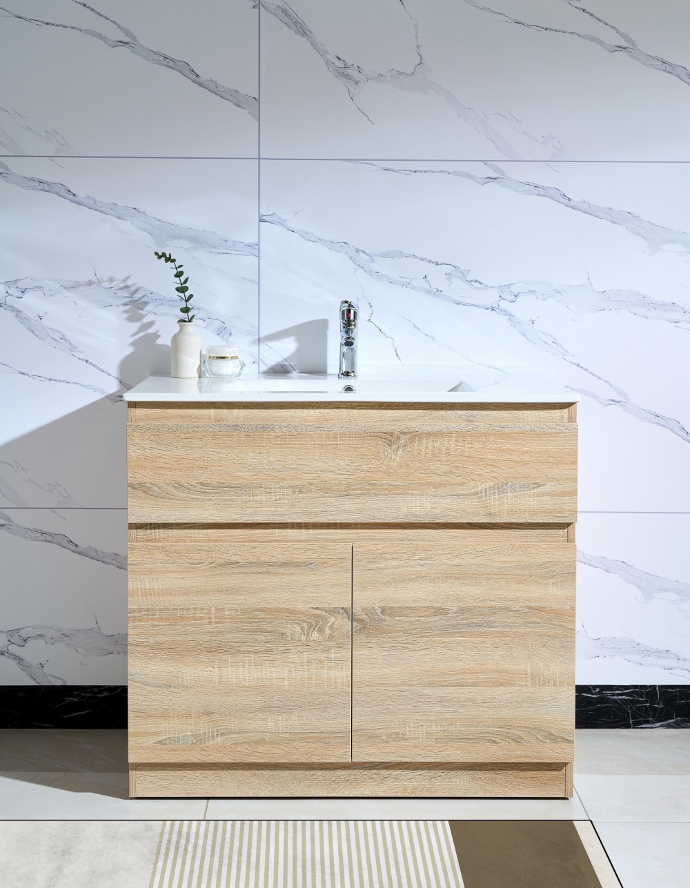 Original Oak Free Standing 900mm Vanity with Single Basin