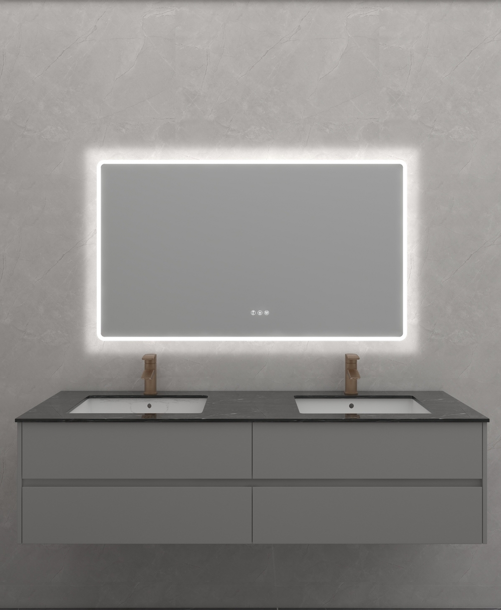 1200*700mm Sensor+Bluetooth Framed LED Mirror