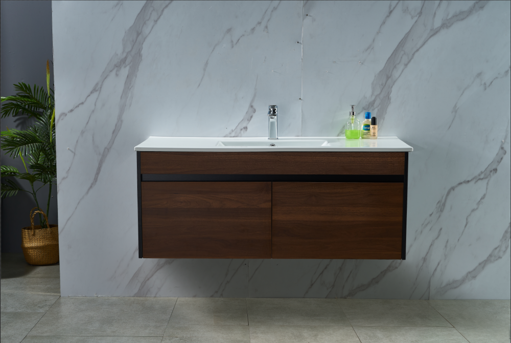 Walnut Wall Hung 1200W*460D*500H Vanity with Single Basin