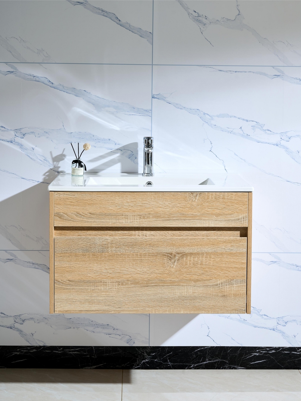 Original Oak Wall Hung 750mm Vanity with Single Basin