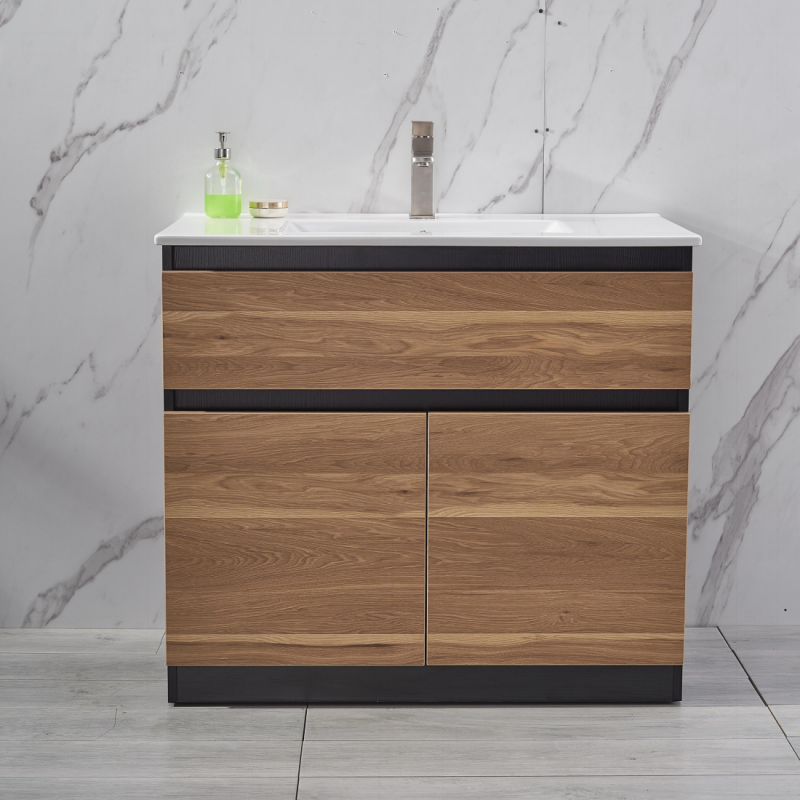 Cork Shadow 900mm Free Standing Vanity with Single Basin