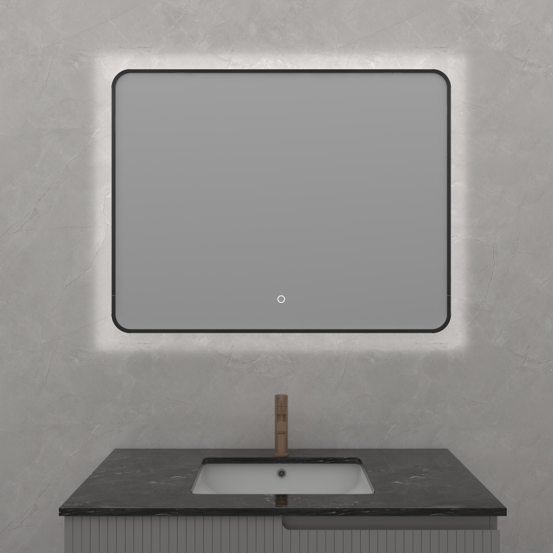 NU-907B, LED Black framed mirror
