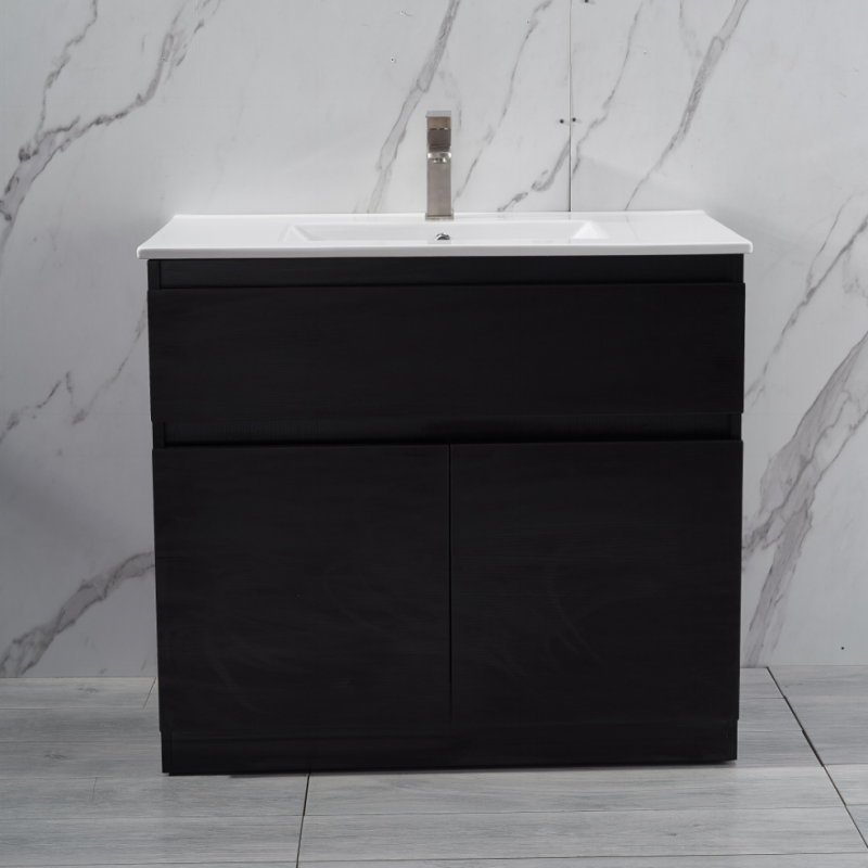 MY-70049-A23 VANITY Black Free Standing 750mm Vanity with Single Basin