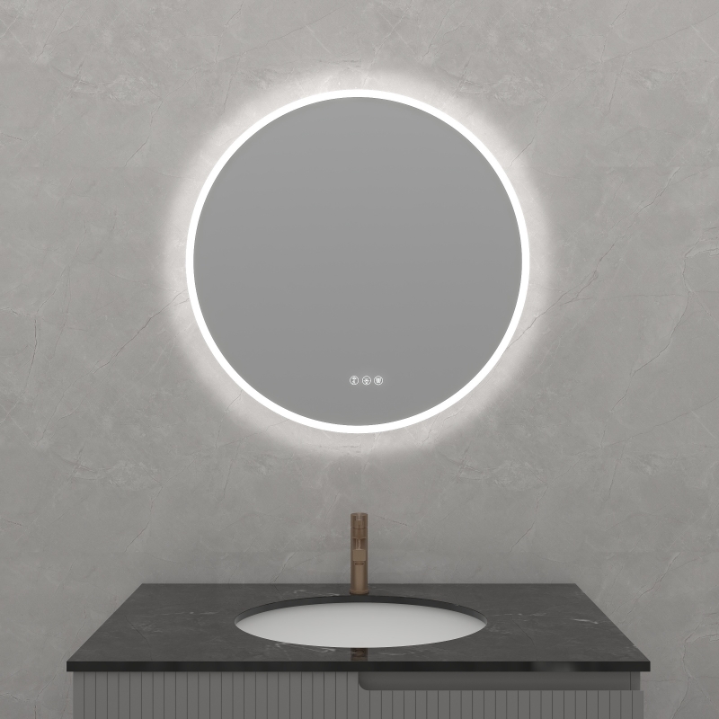 Φ700mm Sensor+Bluetooth Framed LED Mirror