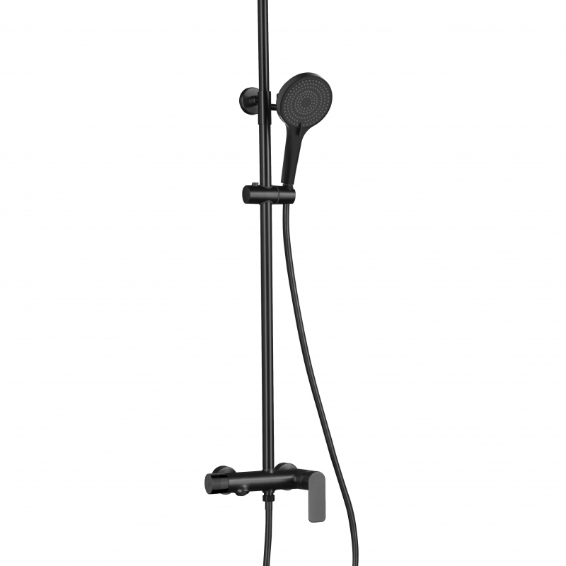 22234-BR7049-MB Shower set - Matt Black -明装